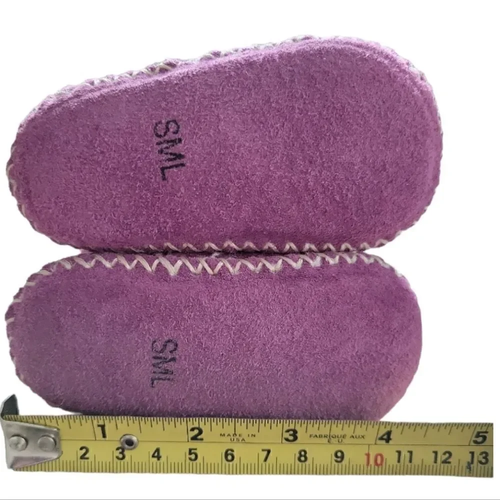 EC OLD FRIEND FOOTWEAR BABY GIRLS' SLIPPER BOOTS IN PURPLE 